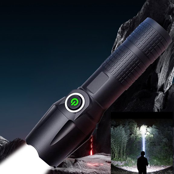Linterna Led de Alta Potencia, Telescópica, con Tres Velocidades de Ajuste, Ideal para Exteriores, Resistente Al Agua.