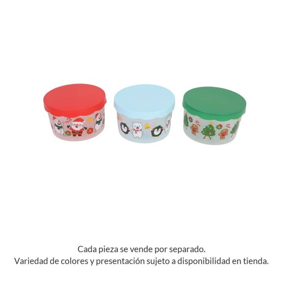 Contenedor Prichos plástico, Navideño, 20 cm x 20 cm x 12 cm, Varios Modelos, 1 Pieza