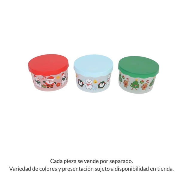 Contenedor Prichos plástico, Navideño, 20 cm x 20 cm x 12 cm, Varios Modelos, 1 Pieza