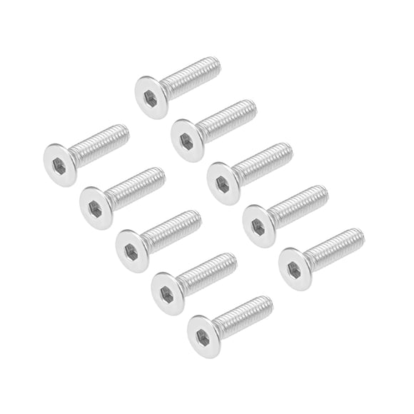 Tornillos de cabeza plana M4x16mm, tornillo hexagonal interno, sujetadores de acero inoxidable 304, 50 Pcs