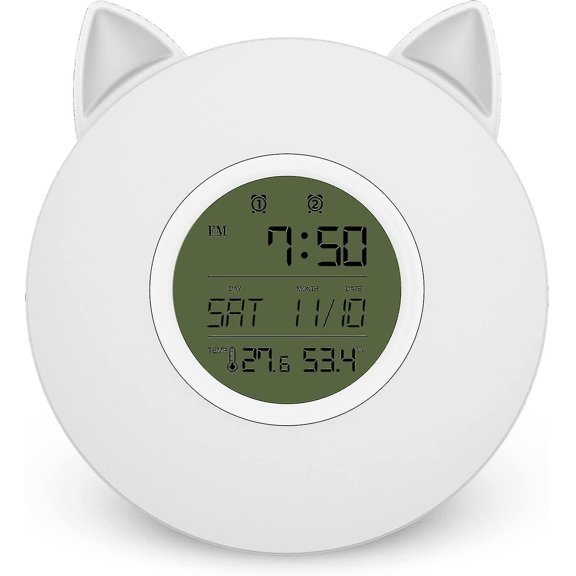 Alarm Clock For Kids,kids Alarm Clock Sleep Trainer,sunrise Wake Up Light Alarm Clockdigital Smart Night Lamp Bedroom Clock With Colorful Lights,tempe