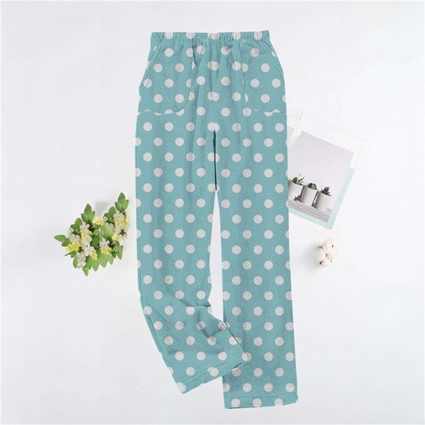 Puyaiuu Women's Pajama Pants With Pockets Flannel Pajama All kinds of Print Comfy Lounge Pant Fuzzy Sleep Bottoms with Pockets Gift