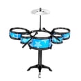 thumbnail image 2 of Batería infantil Blue Kids de 5 piezas | Minibatería de jazz con taburete y baquetas | Instrumento de percusión para educación temprana de 3 a 10 años | Juguete musical para interior y exterior, 2 of 5