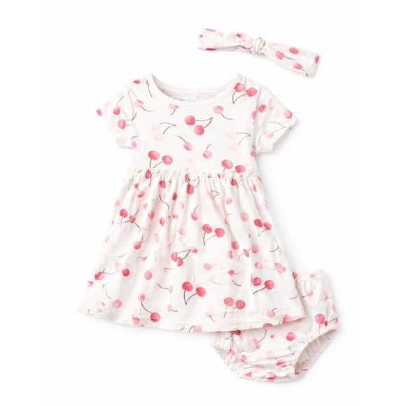 Gerber vestido blanco algodón 2 piezas para niña primavera y verano cómodos