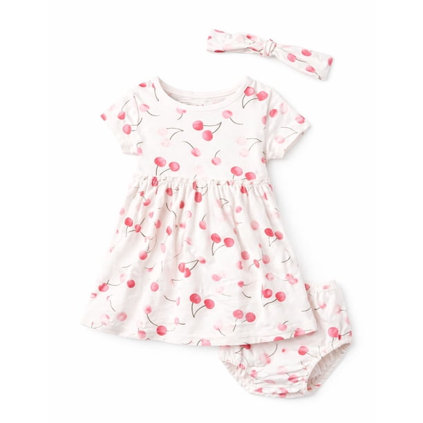 Gerber vestido blanco algodón 2 piezas para niña primavera y verano cómodos