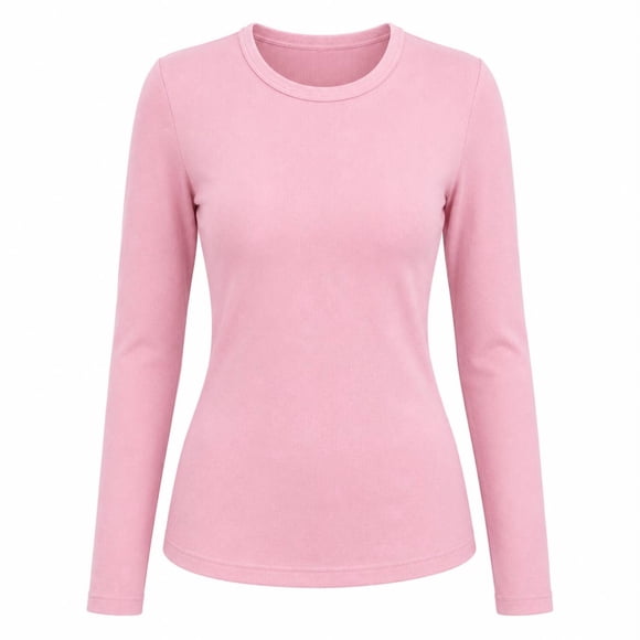 Playera George para Mujer Escote Redondo Manga Larga Rosa Talla EG