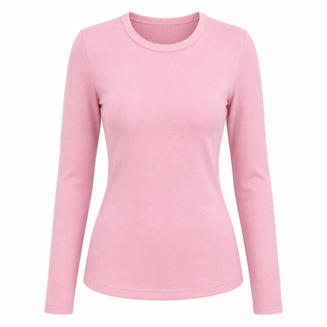 Playera George para Mujer Escote Redondo Manga Larga Rosa Talla EG