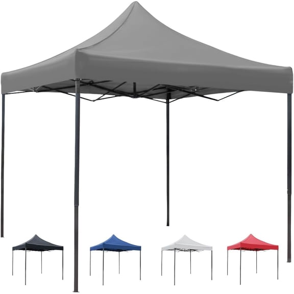 Carpa Toldo Plegable Reforzado 3x3 Lona Acero Inoxidable Impermeable Color Gris
