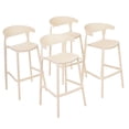 thumbnail image 1 of Set 4 Bancos Bar Cocina Desayunador Barra Respaldo Plástico Beige, 1 of 5