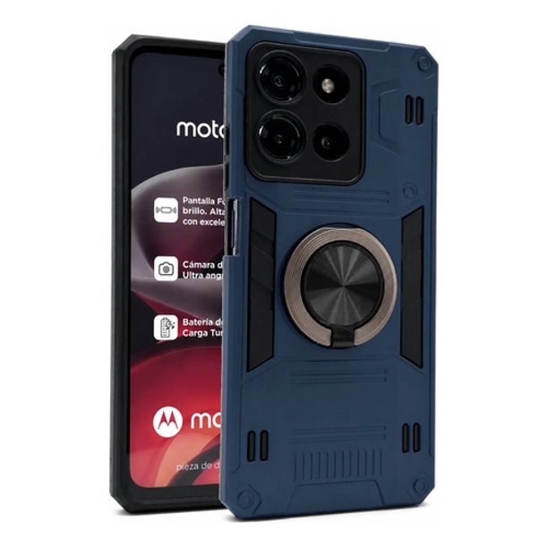 Funda Icon Case Titan para Moto G17, Carcasa, Protector, Uso Rudo, Antigolpes, Resistente, Esquinas Reforzadas, Protección de Cámara - Azul marino