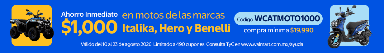 En la compra mínima de $19,990 en motos de las marcas Italika, Hero y Benelli recibe una bonificación de $1,000