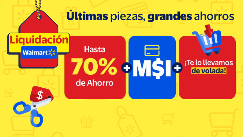 Hasta 70% de Ahorro + MSI + Te lo llevamos de volada. Últimas piezas, grandes ahorros. Liquidación Walmart.