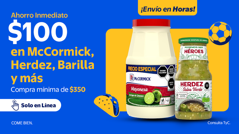 $100 de Bonificación en Herdez, Compra mínima de $350
