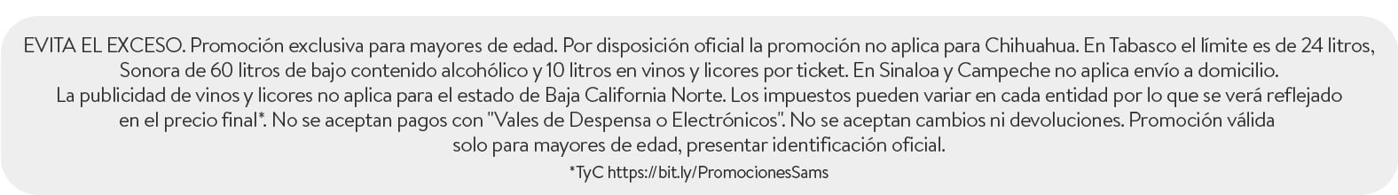legales vinos y licores sams
