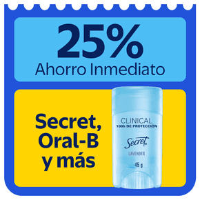 20% Ahorro Inmediato Secret, Oral-B y más