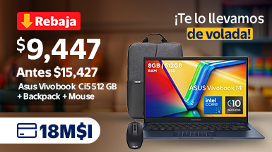 Laptop Asus Vivobook X1404VA-EB1247W Ci5 8GB 512GB Azul + Backpack + Mouse