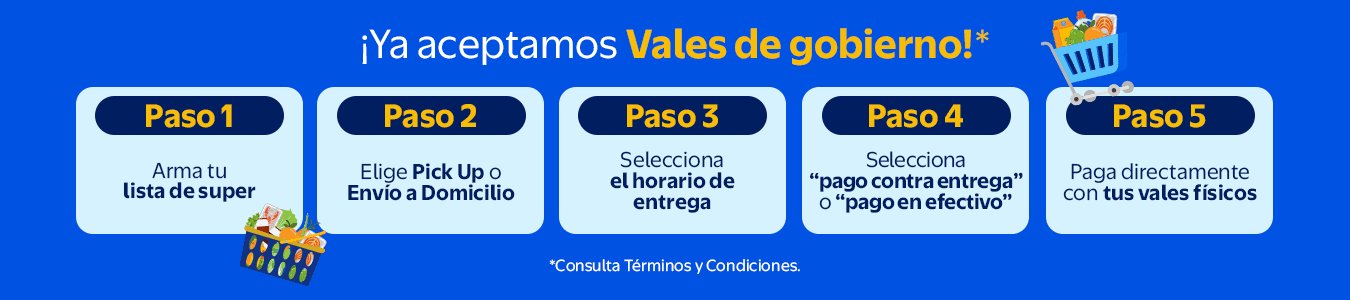 ¡Ya aceptamos Vales de gobierno!