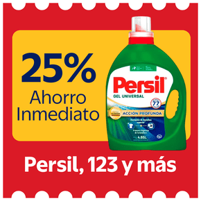 25% ahorro inmediato persil 1,2,3 y mas