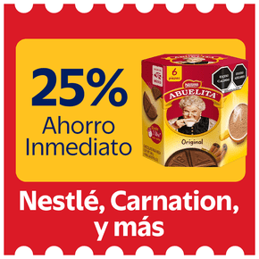 25% ahorro inmediato nestle carnation y mas