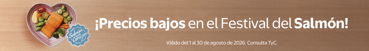 ¡Precios bajos en el festival del salmón! Válido del 1 de agosto al 30 de agosto de 2026. Consulta TyC.