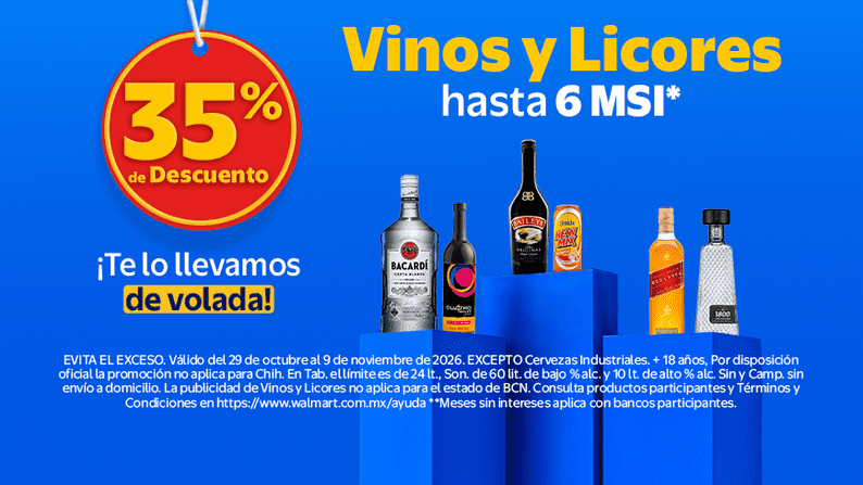 35% en Vinos y Licores + MSI