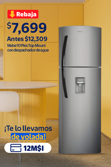 Refrigerador Mabe 10 Pies Top Mount con Despachador de Agua RMA250FYMRQ0 Silver
