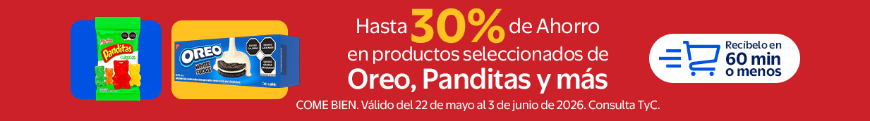 Hasta 30% de ahorro en productos seleccionados de oreo, pandillas y más. Válido del 22 al 3 de junio de 2026. Consulta TyC COME BIEN