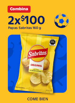 La botana que necesitas Combina 2 X $100. Papas Sabritas 160g. COME BIEN