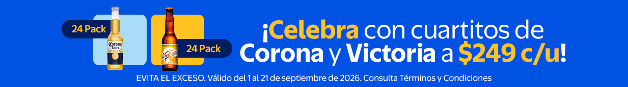 ¡Celebra con cuartitos de Corona y Victoria a $249!