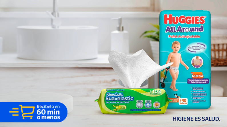 Hasta 35% en marcas Huggies, Kleenbebé, Rascals y más.