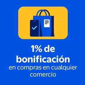 1% de bonificación en compras en cualquier comercio