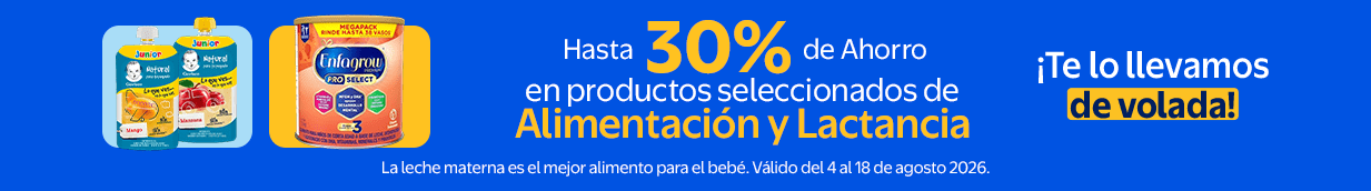 Hasta 30% de ahorro en productos seleccionados de Alimentación y Lactancia Del 4 al 18 de agosto