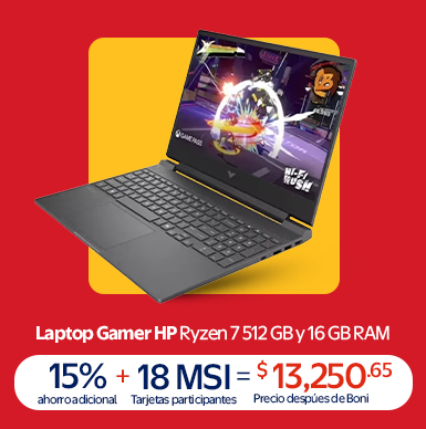 Laptop a $15,589 y hasta 15 MSI
