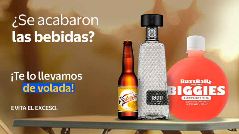 ¿Se acabaron las bebidas? Te lo llevamos de volada Evita el exceso