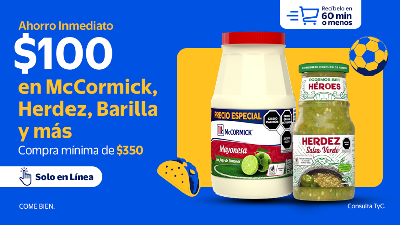 $100 de Bonificación en Herdez, Compra mínima de $350