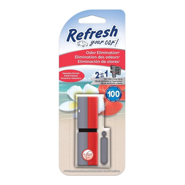 Aromatizante para auto Refresh Your Car! con spray 2 en 1 aroma amanecer hawaiano 1 pza
