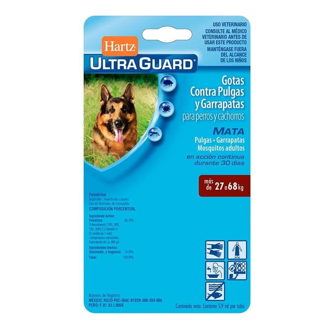 Gotas Contra Pulgas y Garrapatas Hartz Ultra Guard para Perros Extra Grandes de 27 a 68 kg 5.9 ml