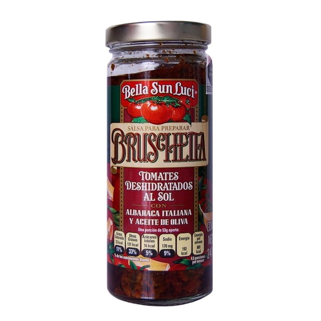 Salsa para pasta Bella Sun Lucí tomates deshidratados, albahaca italiana y aceite de oliva 241 g