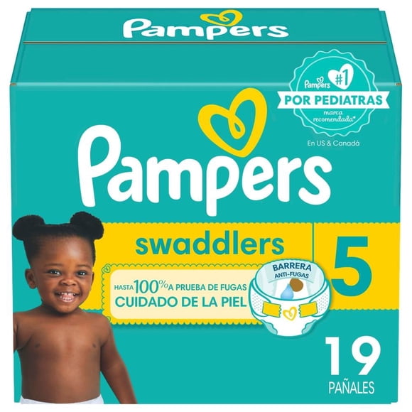 Pañales Pampers Swaddlers etapa 5 unisex 1 paquete con 19 pzas