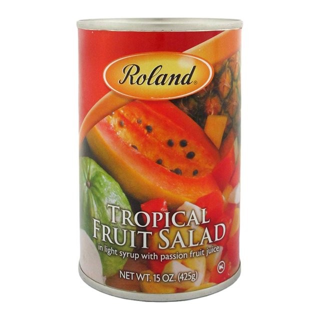 Mezcla de frutas en almíbar Roland con jugo de fruta de la pasión 425 g