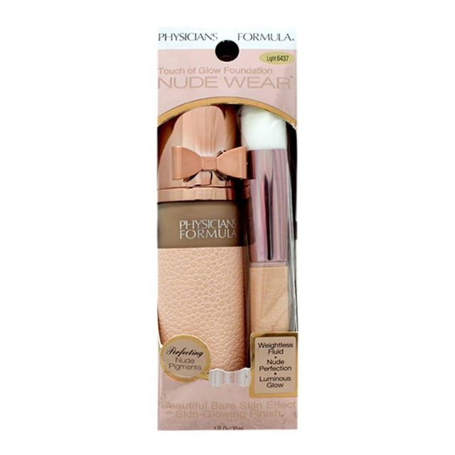 Maquillaje líquido Physicians Formula Nude Wear light 6437 con brocha aplicadora 30 ml