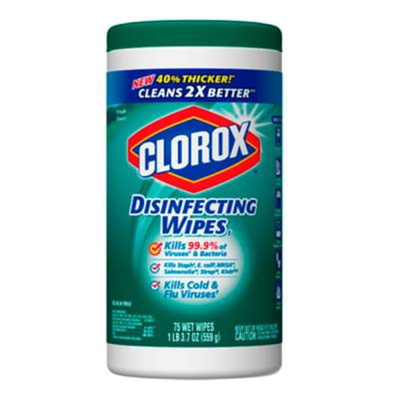 Toallitas desinfectantes Clorox fresh scent 75 pzas