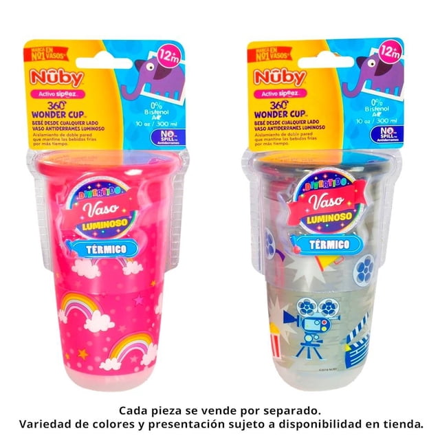 Vaso Nuby Sipeez 360 wonder cup 300 ml varios colores 1 pza