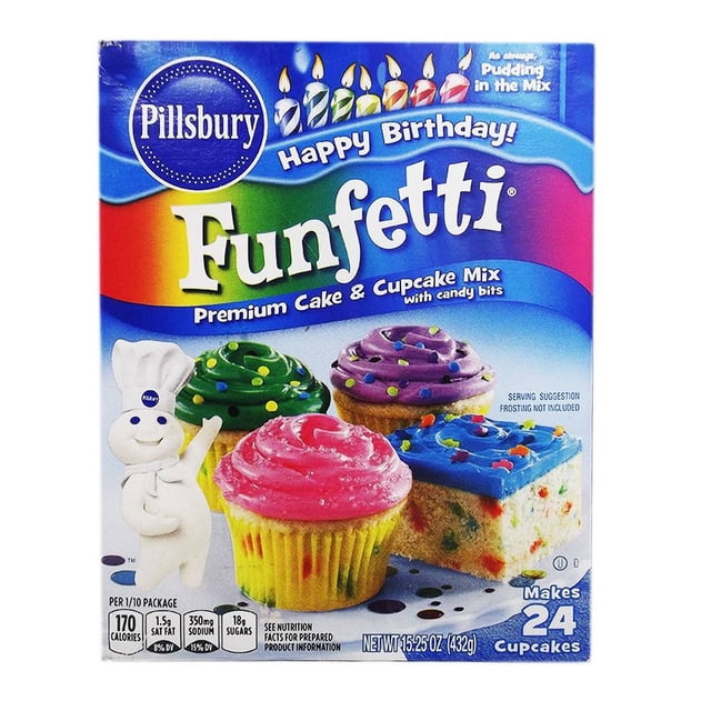 Harina preparada Pillsbury Funfetti para cupcakes con chispas de dulce 432 g