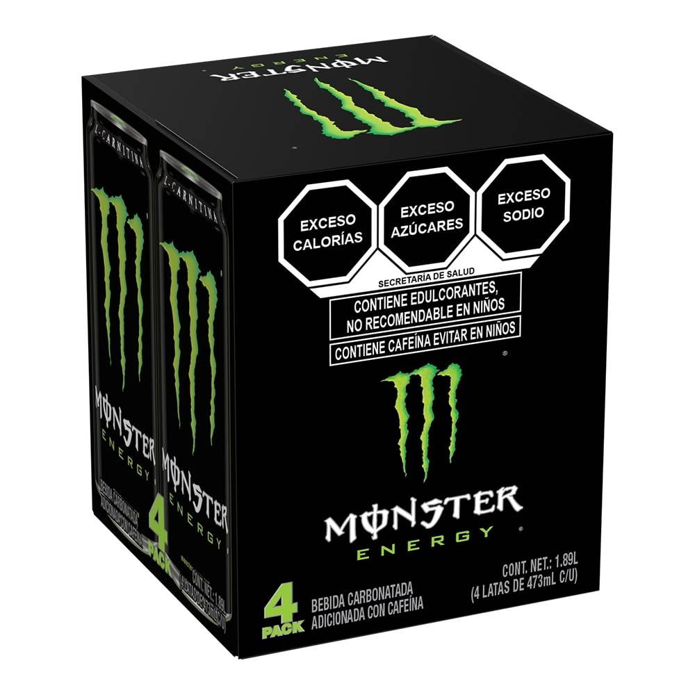Bebida enrgética Monster Original Green 4 pzas 473 ml c/u || Bodega Aurrera  Despensa a tu Casa