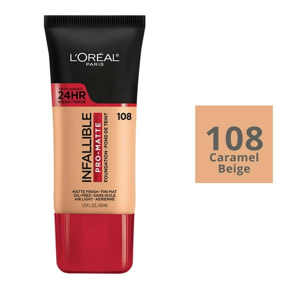 Base de maquillaje L'Oréal Infallible pro-matte 108 caramel beige 30 ml