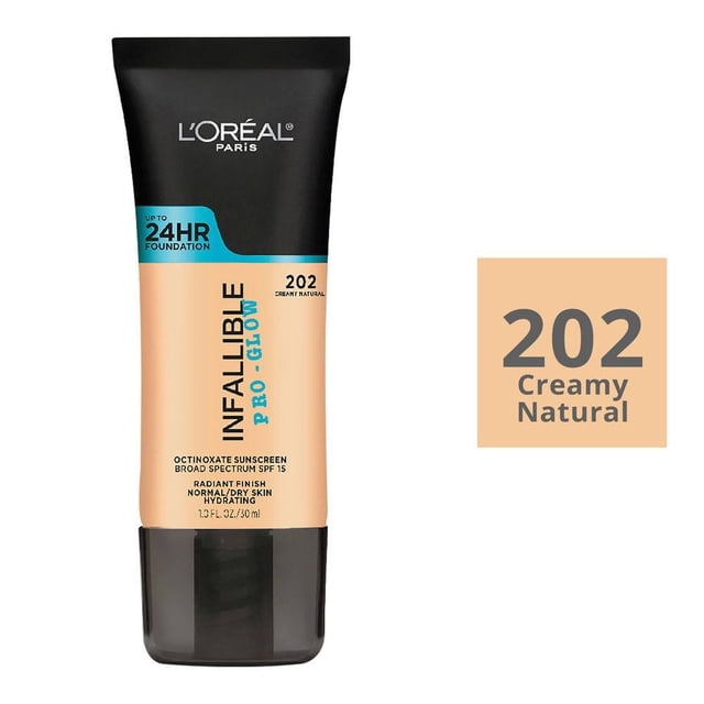 Base de maquillaje L'Oréal Infallible pro glow 202 Creamy Natural 30 ml