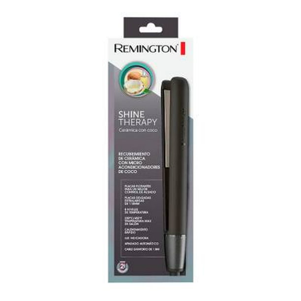 Alaciadora Remington Shine Therapy Cerámica con Coco Negro S4A500