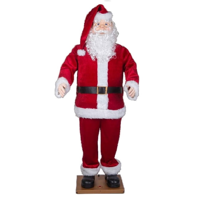 Santa Claus Animada Holiday Time Tamaño Natural 178 cm - 2018 (Inglés/Español)
