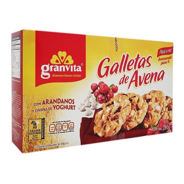 Galletas de avena Granvita con arándanos y chispas de yoghurt 7 paquetes